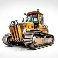 Bulldozer on white background. Generative AI photo