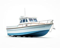 Boat on white background. Generative AI photo