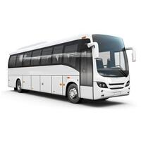 Bus on white background. Generative AI photo