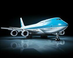 boeing 747 en blanco antecedentes. generativo ai foto