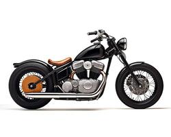 Bobber Motorcycle on white background. Generative AI photo