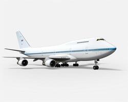 Boeing 747 on white background. Generative AI photo