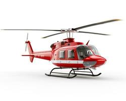 Bell 407 on white background. Generative AI photo