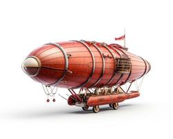 Airship on white background. Generative AI photo