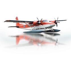 Amphibious Aircraft on white background. Generative AI photo