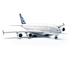 Airbus A380 on white background. Generative AI photo