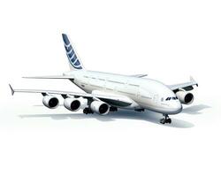 Airbus A380 on white background. Generative AI photo