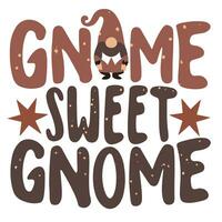 brown-pink vector inscription TYPOGRAPHY GNOME SWEET GNOME SOFT photo