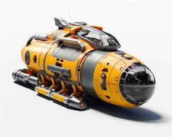 Manned Submersible on white background. Generative AI photo