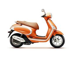 Moped on white background. Generative AI photo