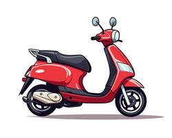 Moped on white background. Generative AI photo