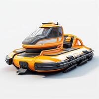 Hovercraft on white background. Generative AI photo