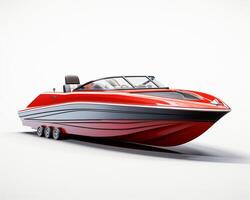 Jet Boat on white background. Generative AI photo