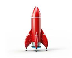 Rocket on white background. Generative AI photo