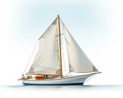 Sailboat on white background. Generative AI photo