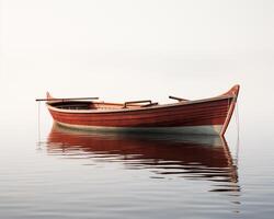 Rowboat on white background. Generative AI photo