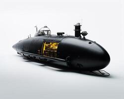 Research Submarine on white background. Generative AI photo