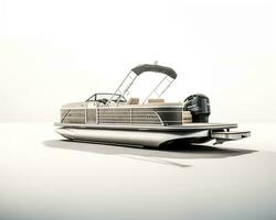 Pontoon Boat on white background. Generative AI photo