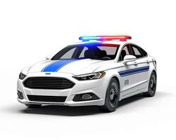 Police Car on white background. Generative AI photo