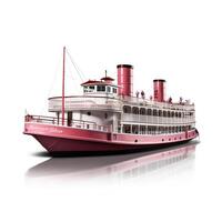 Paddleboat on white background. Generative AI photo