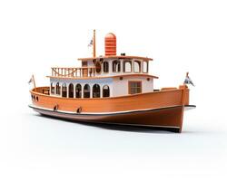 Paddleboat on white background. Generative AI photo