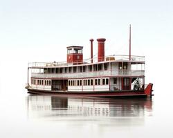 Paddleboat on white background. Generative AI photo