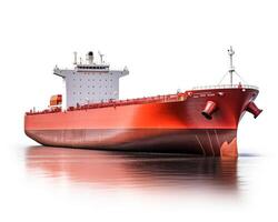 Oil Tanker on white background. Generative AI photo