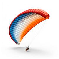 Paraglider on white background. Generative AI photo