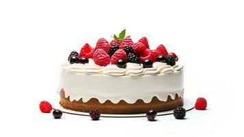 cake isolated on white background. generative AI photo