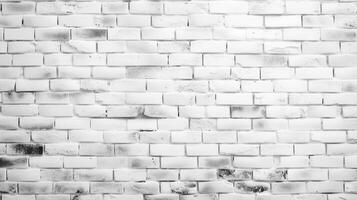 white brick wall background with empty space for design element. generative AI photo