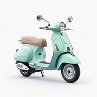 Vespa on white background. Generative AI photo