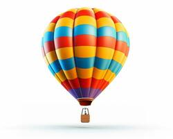 Traditional Hot Air Balloon on white background. Generative AI photo