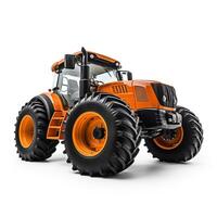 Tractor on white background. Generative AI photo