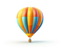 Traditional Hot Air Balloon on white background. Generative AI photo