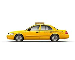 Taxi en blanco antecedentes. generativo ai foto