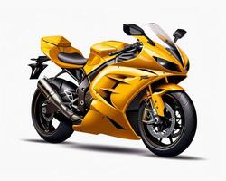 Sportbike Motorcycle on white background. Generative AI photo