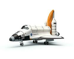 Space Shuttle Columbia on white background. Generative AI photo