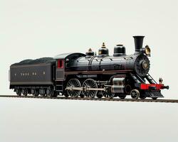 Steam Locomotive on white background. Generative AI photo