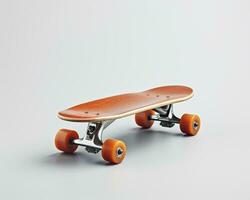 Skateboard on white background. Generative AI photo