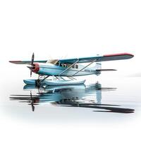 Seaplane on white background. Generative AI photo