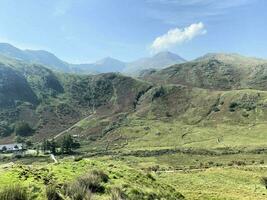 A view of the North Wales Countryside near Mount Snowden on a sunny day photo