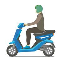 man riding scooter vector illustration