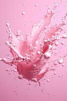 bright pink,berry splash,splashes and drops of fruity yogurt,vertical format,blackberry,raspberry and strawberry.abstract background,ai generated. photo