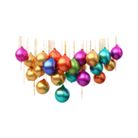 Christmas Decoration colourful ball ai generative png