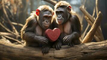 photo of heart-melting two Zebus with an emphasis on expression of love. Generative AI