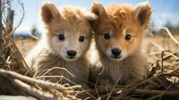 photo of heart-melting two Zorses with an emphasis on expression of love. Generative AI