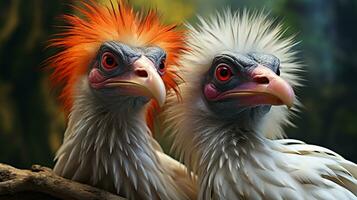 photo of heart-melting two Vultures with an emphasis on expression of love. Generative AI