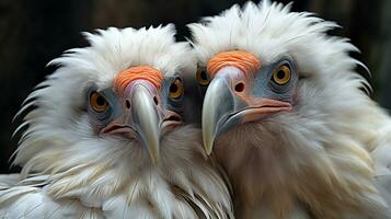 photo of heart-melting two Vultures with an emphasis on expression of love. Generative AI