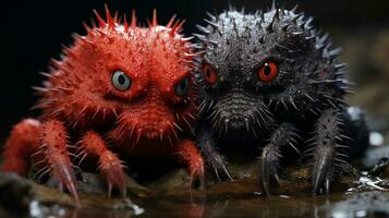 photo of heart-melting two Tarantulas with an emphasis on expression of love. Generative AI