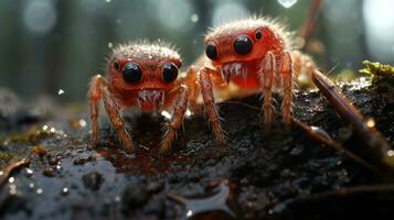 photo of heart-melting two Spiders with an emphasis on expression of love. Generative AI